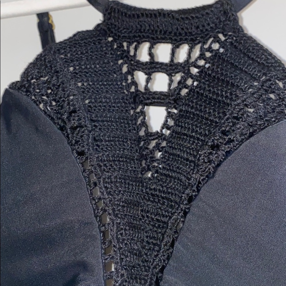 Black crochet bikini swim top - Picture 2 of 7